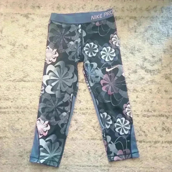 Nike Pro Big Girls Floral Leggings L - Picture 3 of 12